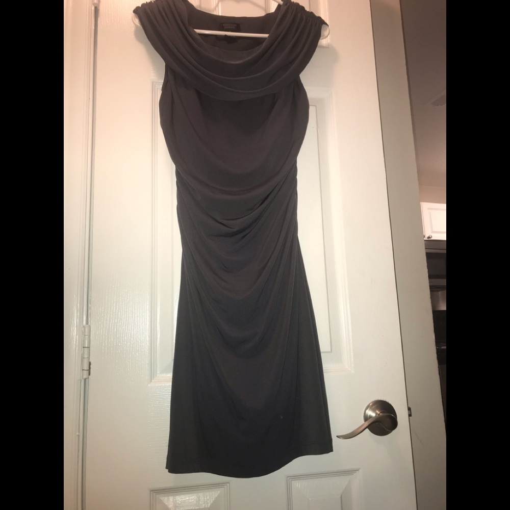 Gray Draped dress. Perfect for any occasion.